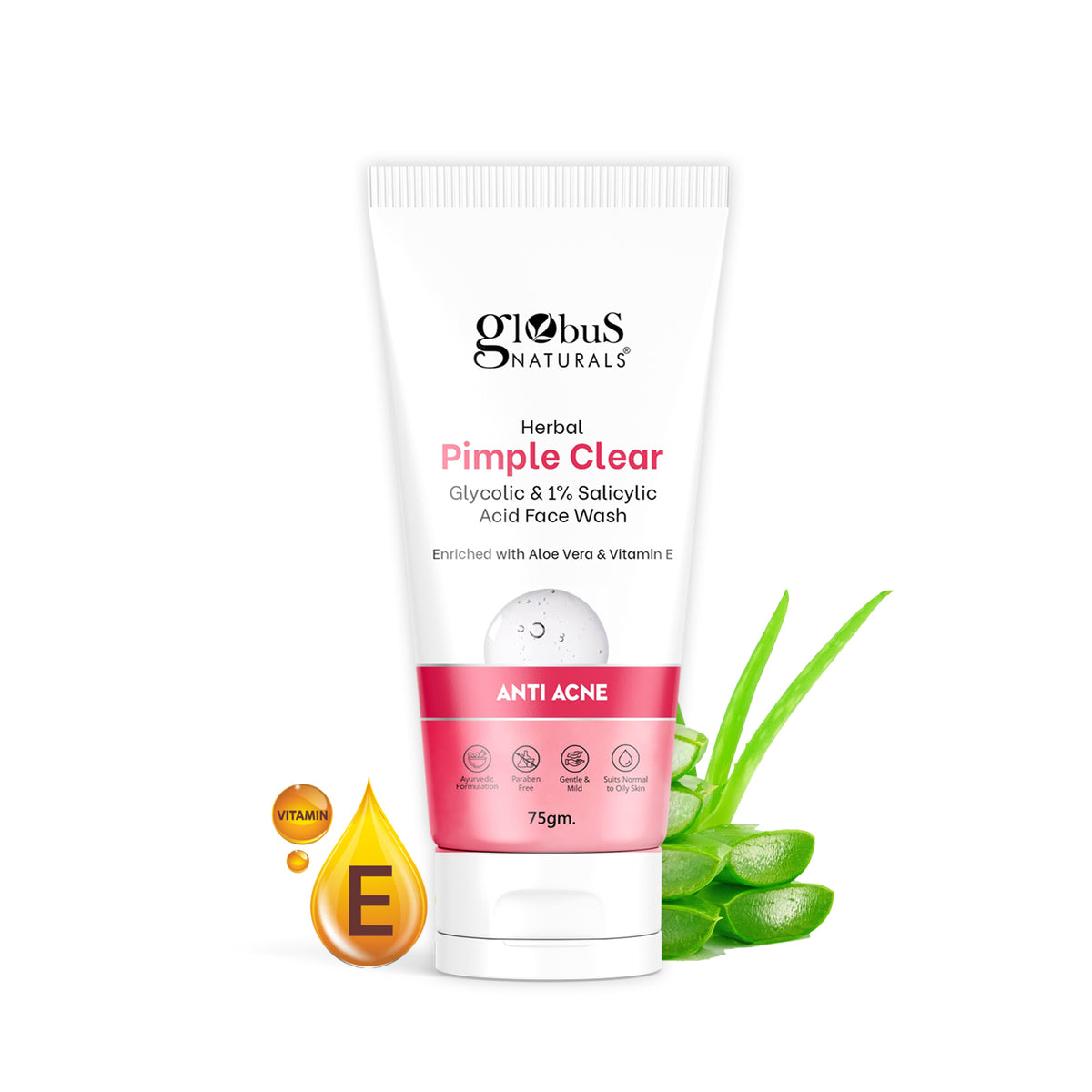Glycolic 1 Salicylic Acid Face Wash 75 gm Globus Naturals