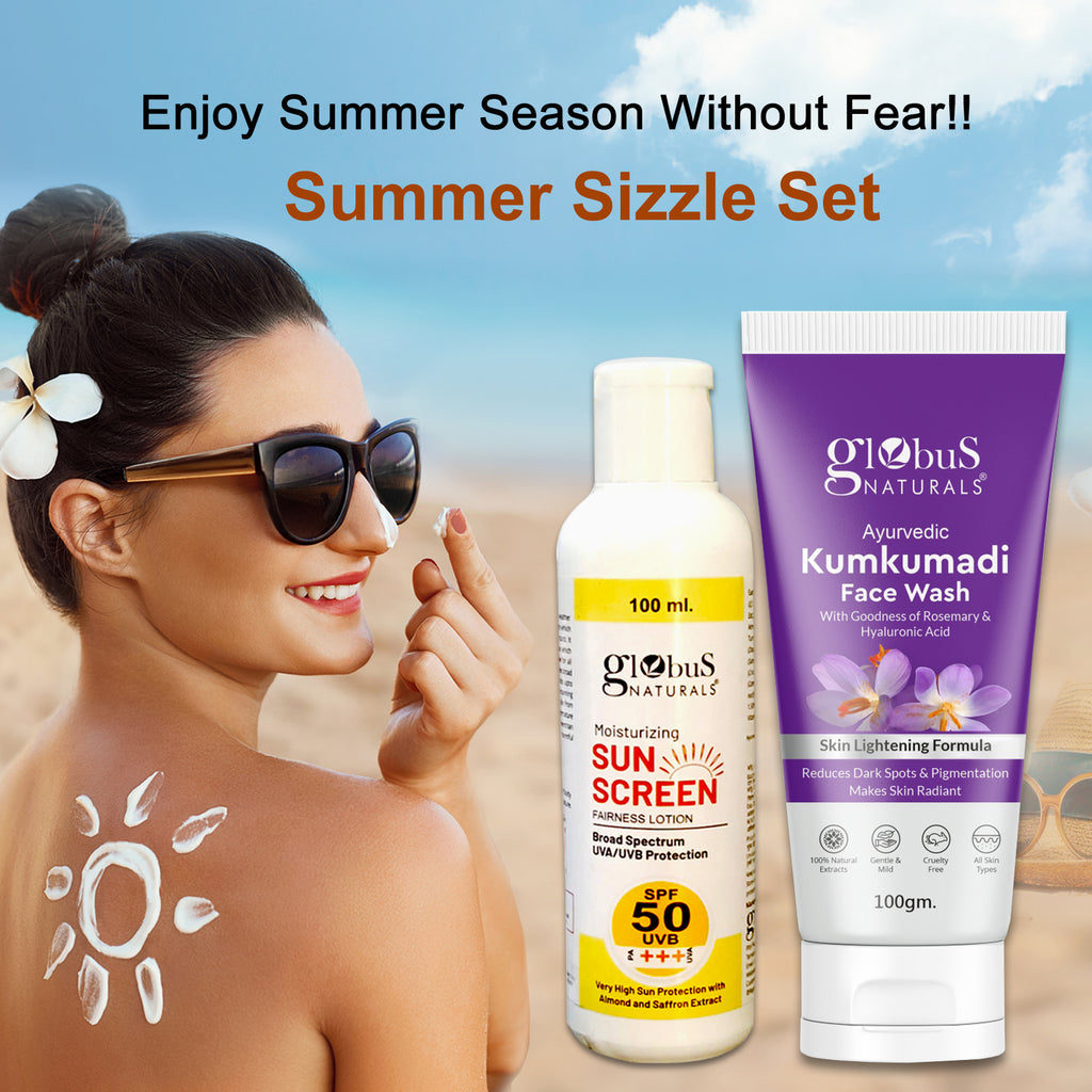 Summer Sizzle Set - Sunscreen Lotion SPF 50++ 100 ml & Kumkumadi Face Wash 100g