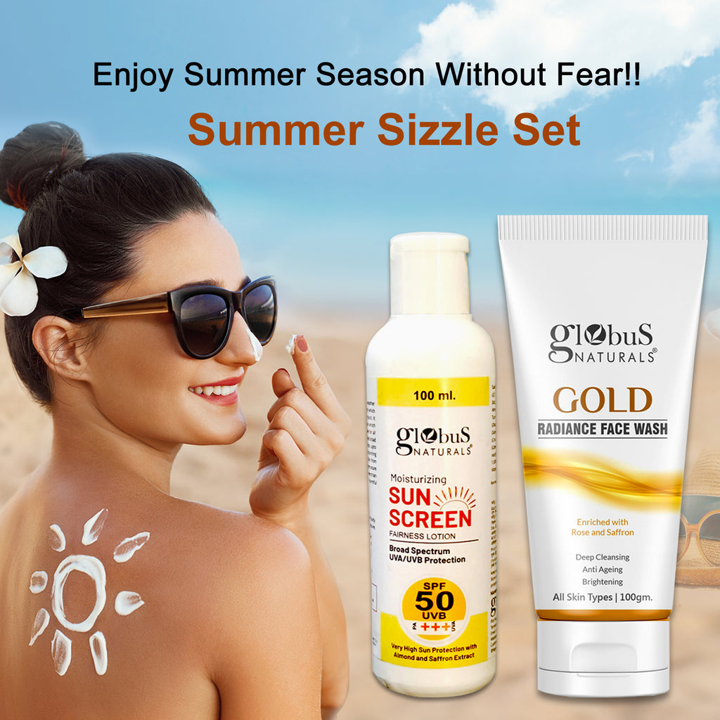 Summer Sizzle Set - Sunscreen Lotion SPF 50++ 100 ml & Gold Face Wash 100g