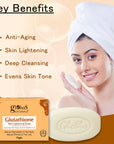 Glutathione Skin Lightening Soap Enriched with Kojic Acid & Vitamin C, E For Reduces Dark Spots, Wrinkles & Fine Lines 75gm