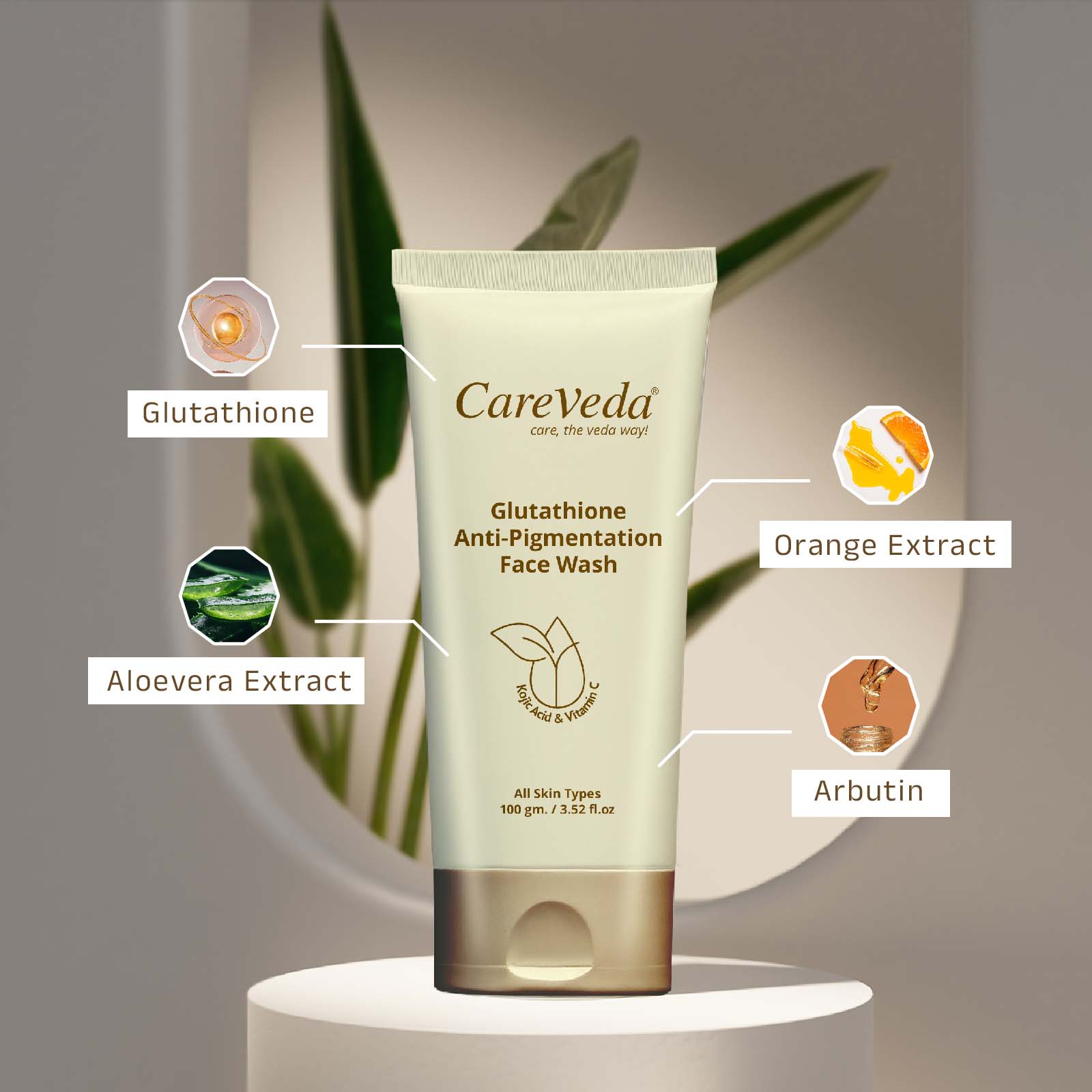 CareVeda Glutathione Anti-Pigmentation Face Wash 100gm