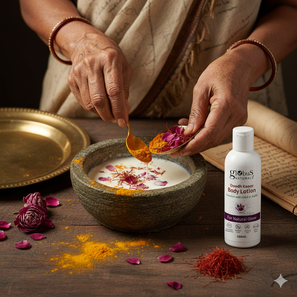 Doodh Kesar Body Lotion Ingredients Breakdown | Milk, Kesar, Gulab & Haldi Benefits