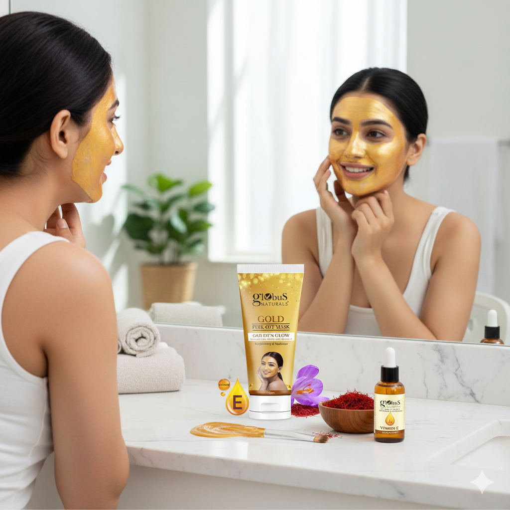 Gold Peel Off Mask with Saffron & Vitamin E: How It Brightens and Revives Dull Skin
