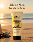 Globus Naturals Sunscreen Lotion SPF 60+++ Broad Spectrum UVA & UVB Protection, Safe & Non-Toxic 50gm