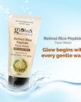 Globus Naturals Retinol Rice Peptide Face Wash For Crystal Glow, All Skin Types 50gm