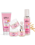 Rice Radiance Combo For Korean  Glass Skin, Set of 5 - Face Wash, Face Cream, Face Serum, Face Toner, Face Scrub