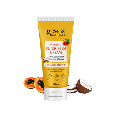 Vitamin C Sunscreen Cream with Goodness of Coconut & Papaya For Sun Protection All Skin Types 100gm