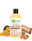 CareVeda Kesar Chandan Body Lotion, with the goodness of Turmeric and Almond, Ayurvedic Preparation, Paraben Free, Gentle & Mild, Suitable For All Skin Types, 200 ml