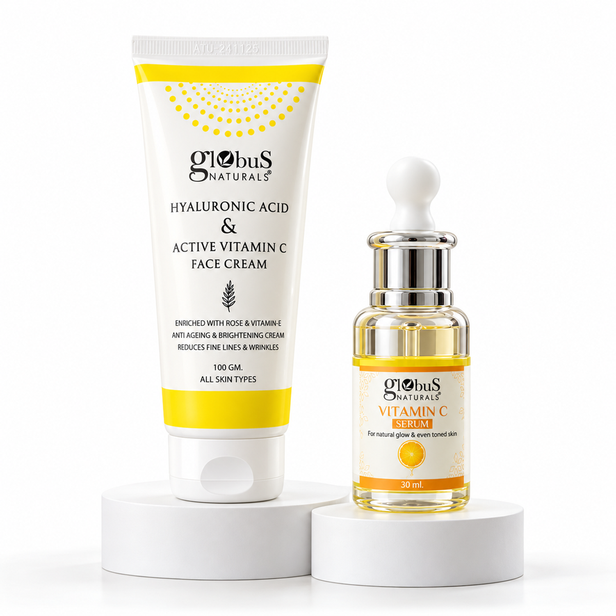 Vitamin C Glow Duo | Face Cream &amp; Serum for Radiant, Bright-Looking Skin, Dullness Care &amp; Daily Hydration for Men &amp; Women