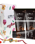 Globus Naturals Coffee Rakhi Trio Kit For Brother & Sister -Set of 3 Face Wash, Face Scrub, Peel off Mask