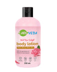 CareVeda Velvet Rose Delight Body Lotion, Ayurvedic Preparation, Paraben Free, Gentle & Mild, Suitable For All Skin Types, 200 ml