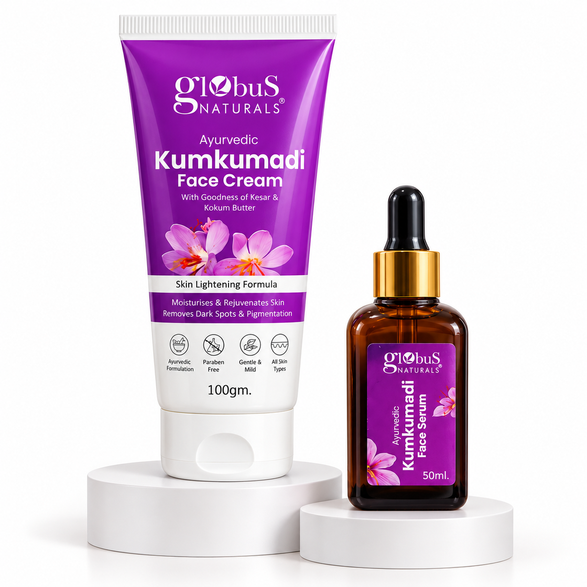 Kumkumadi Radiance Duo, Face Cream &amp; Serum for Brighter, Glowing &amp; Smooth-Looking Skin, Daily Face Care for Men &amp; Women