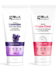 Globus Naturals Face Care Combo- Hydro Boost Lavender & Anti Acne Glycolic, Face Wash, Set of 2, 75gm