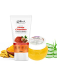 Globus Naturals Kesar Chandan Radiant Glow Face Care Combo- Face Cream 50gm & Face Gel 100gm