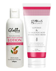 Globus Naturals Silk Touch Body Care Combo Daily Moisturizing Body Lotion & Glycolic Face Cream