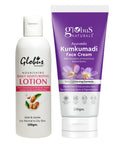 Globus Naturals Velvet Glow Body Care Combo Daily Moisturizing Body Lotion & Kumkumadi Face Cream