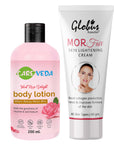 Globus Naturals Velvet Glow Skin Care Combo Velvet Rose Body Lotion & Morfair Cream