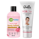 Globus Naturals Velvet Glow Skin Care Combo Velvet Rose Body Lotion & Morfair Cream