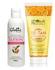 Globus Naturals Glow & Go Body Care Combo Daily Moisturizing Lotion & Detan Cream