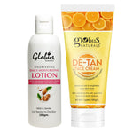 Globus Naturals Glow & Go Body Care Combo Daily Moisturizing Lotion & Detan Cream