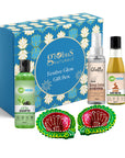 Globus Naturals Dazzling Diwali Gift Box Set of 3 Aloe Vera Shampoo 100 ml, Almond Bliss Hair Oil 100 ml, Damage Control Hair Serum 100 ml