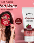 Red Wine Anti-Ageing Peel Off Mask for Glowing & Youthful Skin | Boosts Elasticity & Firmness | Deep Hydration | Improves Skin Texture & Skin Barrier | Anti-Aging Face Mask for Women & Men | 75g