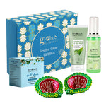Globus Naturals Dazzling Diwali Gift Box Set of 3 Green Tea & Tea Tree Face Wash 75 gm, Cucumber Toner 100 ml & Anti Acne Facial Kit 40 gm