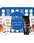 Globus Naturals Mom's Pampering Beauty Bliss Gift Box Set of 4-Kesar Chandan, Red wine, Gold and Charcoal Peel Off Mask 100 gm