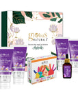 Globus Naturals Pre & Post Holi Ritual Herbal Kumkumadi skin care Gift Box, For All Skin Types, Both Men & Women, Set of 5 - Face Wash 100 gm, Face Scrub 100 gm, Face Cream 100 gm, Face Pack 100 gm, Face Serum 30 ml