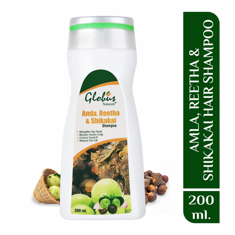 Globus Naturals Amla Reetha Shikakai Shampoo 200ml