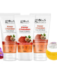 Globus Naturals Kesar Chandan Radiant Skin Care Combo- Face Wash, Face Cream, Peel off Mask, Face Gel, Set of 4