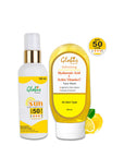 Globus Remedies Summer Sizzle Set - Sunscreen Lotion SPF 50++ 100 ml & Vitamin C & Hyaluronic Acid Face Wash 100 ml