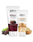 Globus Naturals Face Care Combo Set of 2- Mulberry Face Wash 75gm and Multani Mitti Face Pack 50 gm