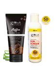 Globus Naturals Summer Sizzle Set - Sunscreen Lotion SPF 50++ 100 ml & Coffee Face Scrub 100gm