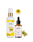 Globus Remedies Summer Sizzle Set - Sunscreen Lotion SPF 50++ 100 ml & Glycolic Face Serum 50 ml