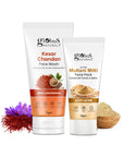 Globus Naturals Face Care Combo Set of 2- Kesar Chandan Face Wash 75gm and Multani Mitti Face Pack 50 gm