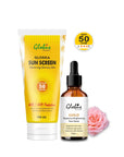 Globus Remedies Summer Sizzle Set - Glosika Sunscreen Lotion SPF 50++ 100 ml & Gold Face Serum 50 ml