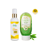 Globus Remedies Summer Sizzle Set - Sunscreen Lotion SPF 50++ 100 ml & Green Tea & Tea Tree Face Wash 100 ml