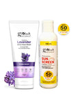 Summer Sizzle Set - Sunscreen Lotion SPF 50++ 100 ml & Lavender Face Wash 75 gm