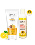 Globus Naturals Summer Sizzle Set - Sunscreen Lotion SPF 50++ 100 ml & Vitamin C Face Wash 75 gm