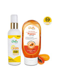 Globus Remedies Summer Sizzle Set - Sunscreen Lotion SPF 50++ 100 ml & Papaya Face Wash 100 ml