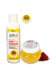 Globus Naturals Summer Sizzle Set - Sunscreen Lotion SPF 50++ 100 ml & Kesar Chandan Face Gel 100 gm