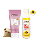 Summer Sizzle Set - Sunscreen Lotion SPF 50++ 100 ml & Rice Ceramide Face Wash 75 gm