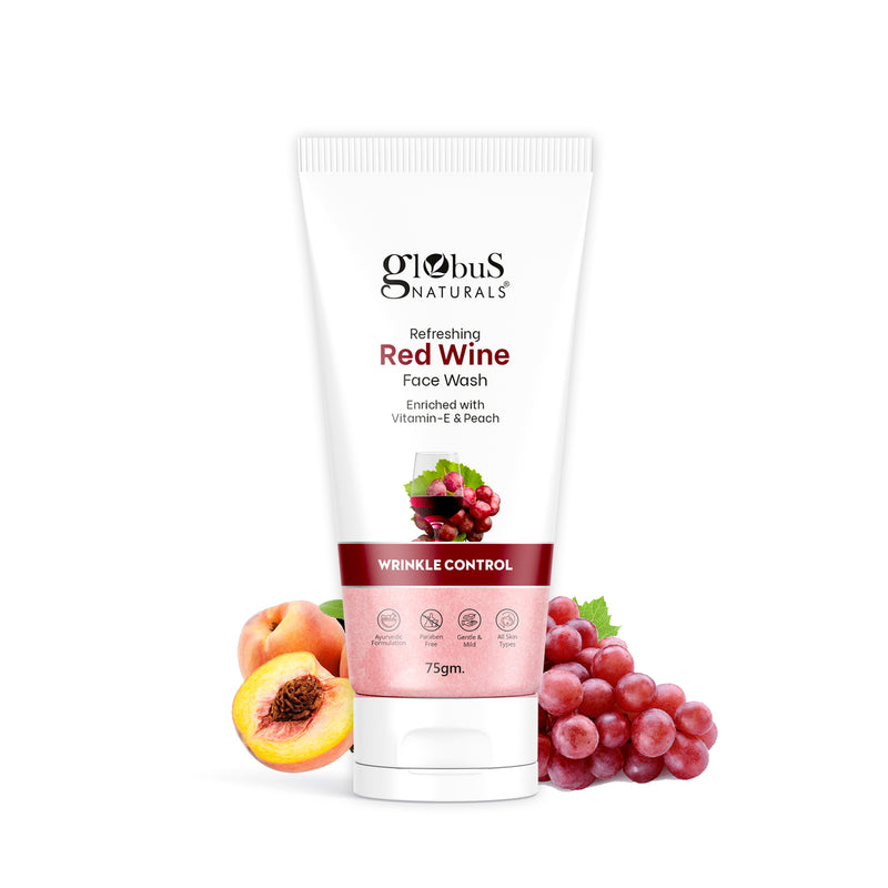 Red Wine Hydrating Face Wash For Wrinkle Control Formula, Natural, Gentle & Mild, Suitable For All Skin Types, 75 gm