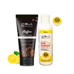 Globus Naturals Summer Sizzle Set - Sunscreen Lotion SPF 50++ 100 ml & Coffee Peel Off Mask 100 gm
