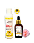 Globus Naturals Summer Sizzle Set - Sunscreen Lotion SPF 50++ 100 ml & Gold Face Serum 50 ml