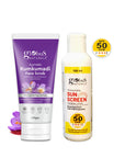 Globus Naturals Summer Sizzle Set - Sunscreen Lotion SPF 50++ 100 ml & Kumkumadi Face Scrub 100gm