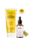 Globus Remedies Summer Sizzle Set - Glosika Sunscreen Lotion SPF 50++ 100 ml & Glycolic Face Serum 50 ml