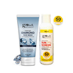 Globus Naturals Summer Sizzle Set - Sunscreen Lotion SPF 50++ 100 ml & Diamond Face Wash 100g