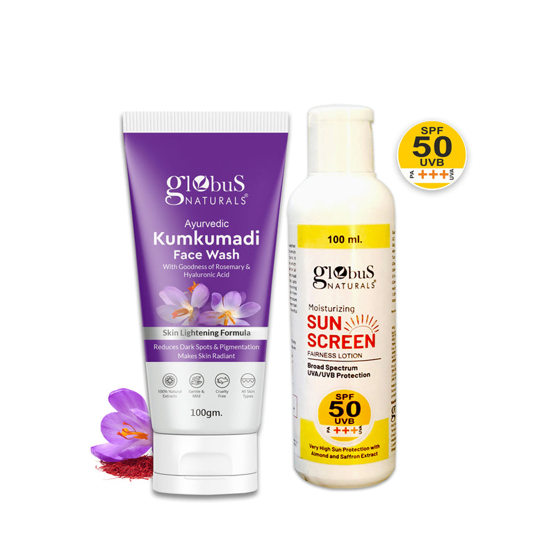 Summer Sizzle Set - Sunscreen Lotion SPF 50++ 100 ml & Kumkumadi Face Wash 100g